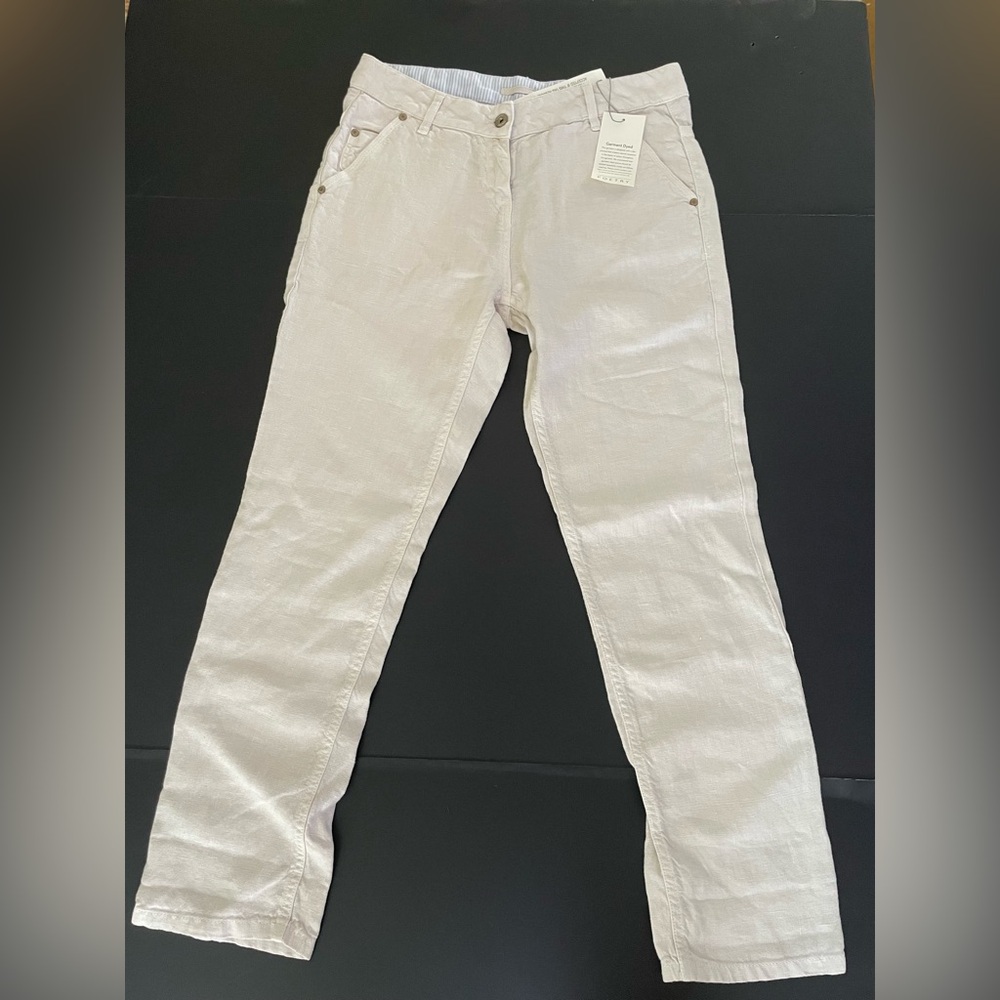 Poetry Women’s 100% Linen Pants Off-White Beige Size 6 – New With Tag